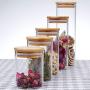 UPKOCH 1800ml Portable Candy Jar Food Grain Container Glass Jar with Wooden Lid