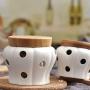 Shelf Floating Openwork Ceramics Storage Jar Garlic Ginger Dried Peppers Storage Box Kitchen Ventilation Storage Tank Pumpkin Cans. (Size : L)