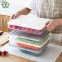 Refrigerator Food Preservation Storage Box Plastic Freezer Space Saver Food Container Organization Rack Kitchen Storage Boxes (S, Grey)