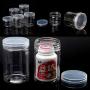 XISAOK Clear Strong PET Round Food Storage Container Jar Sealed Pot Can with Clear Lid
