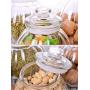 HOUSIYU Candy Jar Glass Fresh-Keeping Sealed Cans, Suitable for Home Kitchen, Dried Fruit, Grain Storage Tank, Bathroom Accessories, Storage Container, 750ml+750ml+1300ml