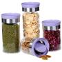 WANGLXST Storage Jar Set, Food Storage Container, Pantry Durable Seal Pot Cereal Storage Containers Dry Foods Liquids Clear Containers, Purple