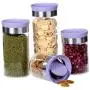 WANGLXST Aufbewahrungskrügener Set, Lebensmittelbehälter, Pantry Durable Seal Pot Müsligefach Aufbewahrungsvorrat Trockene Lebensmittel Flüssige Behälter Klare Behälter, Lila