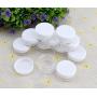 3 Gram/3ml Clear Plastic Lip Balm Small Sample Cosmetic Jars Container Pot Empty with White Cap (Set of 100 Pieces)