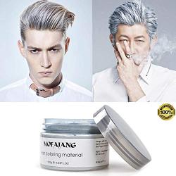 Temporary Hair Color Wax Sliver Grey Hairstyle Cream 4.23 oz Hair Pomades Natural Hairstyle for Kids Men Women Party Cosplay Date (Sliver Grey)