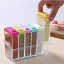 Professional Promotion 6 Pcs Set Spice Jar Condiment Bottle Storage Container Tray, Glass Spice Bowls - Spice Jar Shaker, Chinese Condiment, Blue Glass Spice Jars, Seasoning Rack