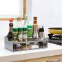 CFTLHL Dedicated for Home Kitchen, Outdoor Barbecue, Kitchen Seasoning Box, Storage Spice jar Condiment Bottle Holder - White,Gray
