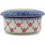 Polish Pottery Jar with Lid 5-inch Floral Lattice made by Ceramika Artystyczna