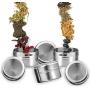 Magnetic Spice Tins Jars Cans Container Storage Organizer with Clear Lid Side Sift and Pour for Small Kitchens