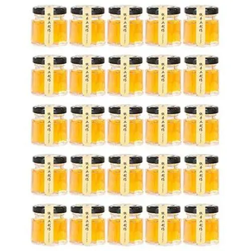 25 Stück 5,1 x 4,8 cm 45 ml Hexagon Glasbehälter Gewürzbehälter Bastelbehälter für Marmelade Honig Würzgläser Flaschen - Transparent