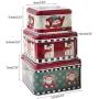 ForHe 3Pcs/Set Christmas Biscuits Coin Candy Storage Box Container Case Jewelry Headphones Organizer Tin Sealed Jar, 2 Colors Optional