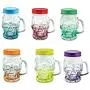 Ensemble de 12 verres à shot en bocaux en verre Mason avec couvercle et anse - Verres à shot à décor de crânes en sucre - Accessoires de fête originaux. Ensemble de 12 verres à shot en bocaux en verre Mason avec couvercle et anse - Verres à shot à décor de crânes en sucre - Accessoires de fête originaux.