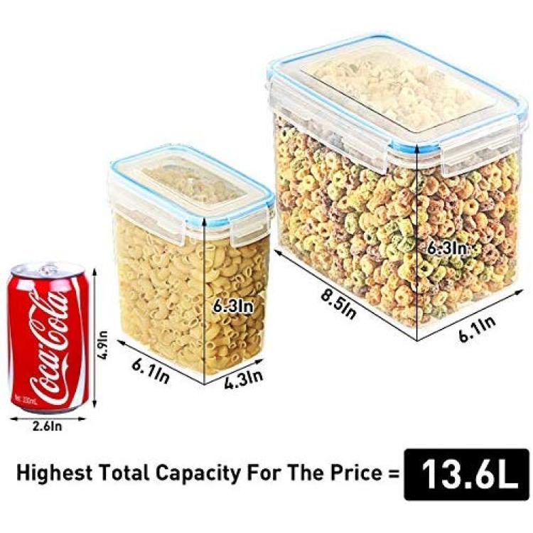 Airtight Food Storage Container Set - 4 Pieces 3.6L - Plastic BPA