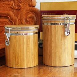 Bamboo Canister, Bamboo Jar, Bamboo Food Storage Jar Canister with Lid,Bamboo Salt Box, Bamboo Storage Box, Canister Set Coffee Pot Eco-Friendly (M, 1PC)