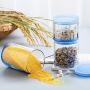 Sealed Glass Storage Jar Food Grains Transparent Bottle Tea Coffee Seal Storage Cans DELICATEWNN (Capacity : Blue 450ml)