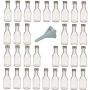 Viva Haushaltswaren Small Glass Bottles 100 ml with Screw Tops and 5 cm Diameter White Funnel Set of 32