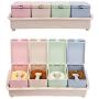 OKOKMALL US--4 Spice Jar Condiment Storage Shaker Seasoning Bottle Container Kitchen Food Box