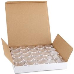 Vivaplex, 25 Clear, 20 Gram Plastic Pot Jars, Cosmetic Containers, With Lids.