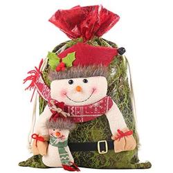 BLagenertJ Christmas Storage Pouch Candy Food Bag Box Cute Santa Snowman Elk Pattern Drawstring Gift Candy Bag Snowman