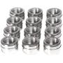 LIUCS 12pcs Magnetic Visible Stainless Steel Spice Pot Herb Tin Jar Storage Holder Cook Stand