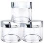 Beauticom 3 Pieces 30G/30ML(1 Oz) Round Clear Jars with Metallic SILVER Flat Top Lids for Herbs, Spices, Loose Leaf Teas, Coffee & Other Foods- BPA Free