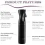 CCbeauty Fine Mist Spray Bottle,10 Oz/300ml Empty Water Bottle Houseplant Sprayer for Curly Hair, Hair Cutting, Barber, Hair Styling, Plants, Cleaning,Black CCbeauty Fine Mist Spray Bottle,10 Oz/300ml Empty Water Bottle Houseplant Sprayer for Curly Hair, Hair Cutting, Barber, Hair Styling, Plants, Cleaning,Black