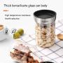 WANGLX ST Food Storage Container, Glass Rotating Seasoning Bottle, Creative Spice Jar Set, Food Storage Jar Clear Glass Seal, Coffee, Spice Container, Kitchenware, Transparent