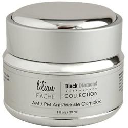 AM/PM Face Moisturizer Anti-Aging Wrinkle Complex by Lilian Fache - Black Diamond Dust Infused - Skin Repair, Deep Wrinkle, Fine Line Correction and Collagen Restoring Cream, 1oz./30ml