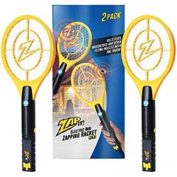 Zap It Bug Zapper Rechargeable Bug Zapper Racket, 4,000 Volt, USB Charging Cable, 2 Pack