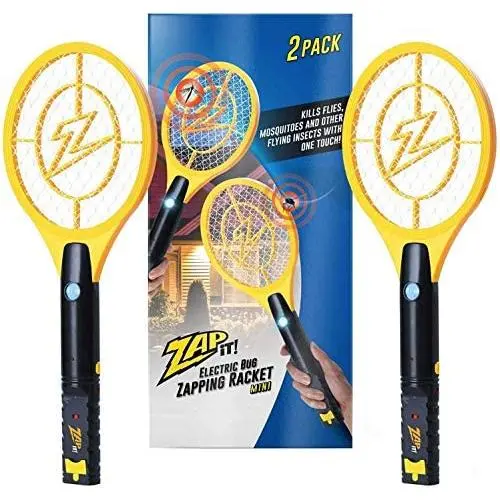Zap It Bug Zapper Rechargeable Bug Zapper Racket, 4,000 Volt, USB Charging Cable, 2 Pack Zap It Bug Zapper Rechargeable Bug Zapper Racket, 4,000 Volt, USB Charging Cable, 2 Pack