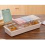 Seasoning Box Seasoning Storage Box Wheat Straw with Spoon 4-compartment Spice Box Storage Container Condiment Jars for Spice Sugar Salt