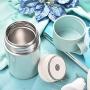 OnePine 600ml/20 oz Stainless Steel Vacuum Insulated Food Flask with Folding Spoon, Insulated Food Container Double Walled Hot and Cold Food Lunch Box