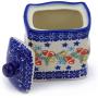 Polish Pottery 4?-inch Jar with Lid (Wreath Of Bealls Theme) + Certificate of Authenticity