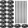 16 Pack Regular Mouth Lids with 8 Packs 18/8 Stainless Steel Straws Leak Proof Secure Glass Jar Lids Storage Solid Caps (Black)