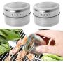 Cabilock 10 Pcs magnetic spice jar Stainless Steel Storage Containers Seasoning Holders Herb Storage Jars for Home Kitchen Bar