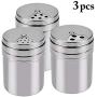 JUSTDOLIFE Spice Bottles Stainless Steel Seasoning Bottles Kitchen Accessary with Rotatable Shaker Top 3PCS