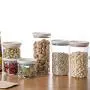 Kitchen Sealed Storage Container,Storage Jars Airtight Plastic With Lids,Stackable,Cereal Storage Container,Large opening design,save space,Waterproof and moisture proof,Blue-350ML