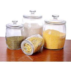 Glass Sealed Jars, Kitchen Household Cereal Containers, Storage Spices/Oatmeal/Beans/Rice