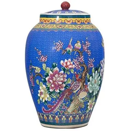 Ceramic Pottery Cereal Containers Canister Cookie Jar With Lids, Airtight Food Storage Containers Bins Large For Kitchen Pantry Organization Flour Rice Candy Bulk, 15L, 25L (Size : 15L)