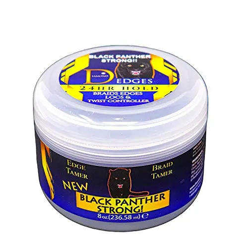 BLACK PANTHER STRONG - Edge and Braid Control POMADE 8 oz. Styling Gel. Great for Curly Hair. Firm Hold for Natural Hairstyles BLACK PANTHER STRONG - Edge and Braid Control POMADE 8 oz. Styling Gel. Great for Curly Hair. Firm Hold for Natural Hairstyles