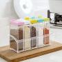 Oteshina Transparent Russia Flavor Spice Jar Seasoning Condiment Box Acrylic Storage Cruet 6pcs Set - Boxes Jars Bottles Jars Boxes Rack Spice Salt Pepper Season Cruet Glass K