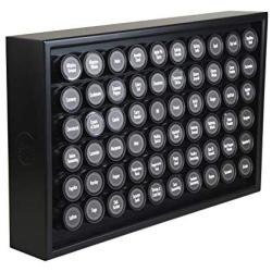 AllSpice Wooden Spice Rack, Includes 60 4oz Jars- Matte Black