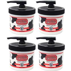 Udderly Smooth Body Cream Skin Moisturizer, 10-Ounce Jars with Dispenser Pump (Pack of 4)