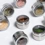 Magnetic Spice Tins Jars Cans Container Storage Organizer with Clear Lid Side Sift and Pour for Small Kitchens
