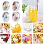 4Pcs Polished Rust Resistant Stainless Steel Mason Jars Lids Caps Lids Top Silicone Straw Hole with Plug Canning Drinking Jars