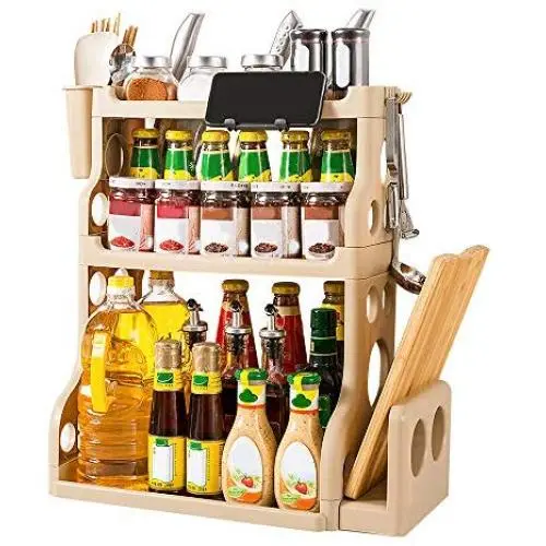 3-Tier Standing Spice Rack Kitchen Bathroom Countertop Storage Organizer,Spice Bottle Jars Holder Rack Iron Shelf 3-Tier Standing Spice Rack Kitchen Bathroom Countertop Storage Organizer,Spice Bottle Jars Holder Rack Iron Shelf