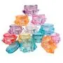 80er Set Kosmetik Probenbehälter Kunststoff Klare Kosmetikbehälter mit Schraubdeckel für Lidschatten, Nägel, Puder, Schmuck – 8 Farben