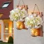 2er Pack, Leuchte Wandleuchten Landhaus Stil Glasbehälter Wandleuchten LED Sterneleuchte, Landhaus Küche Dekoration Wand Beleuchtung Wohnzimmer Lampe