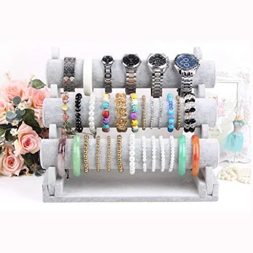 eiaagi 3-Tier Bar Bracelet Watch Table Jewelry Organizer Holder Rack Stand Display eiaagi 3-Tier Bar Bracelet Watch Table Jewelry Organizer Holder Rack Stand Display