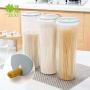 Polytree Food Container Storage, Pasta Storage Jars Box Multifunction Spaghetti Containers Noodle Tub Dispenser Snacks Organizer With Lids Light Green
